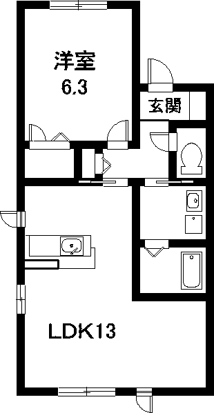 名古屋市中川区前田西町のアパートの間取り