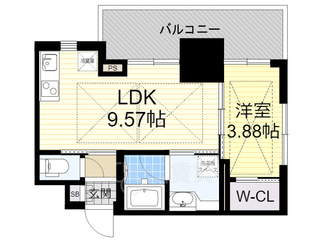 吹田市広芝町のマンションの間取り