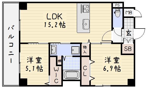 【グランシャルール京町の間取り】