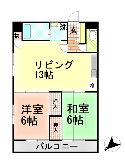 アキツマンションの間取り