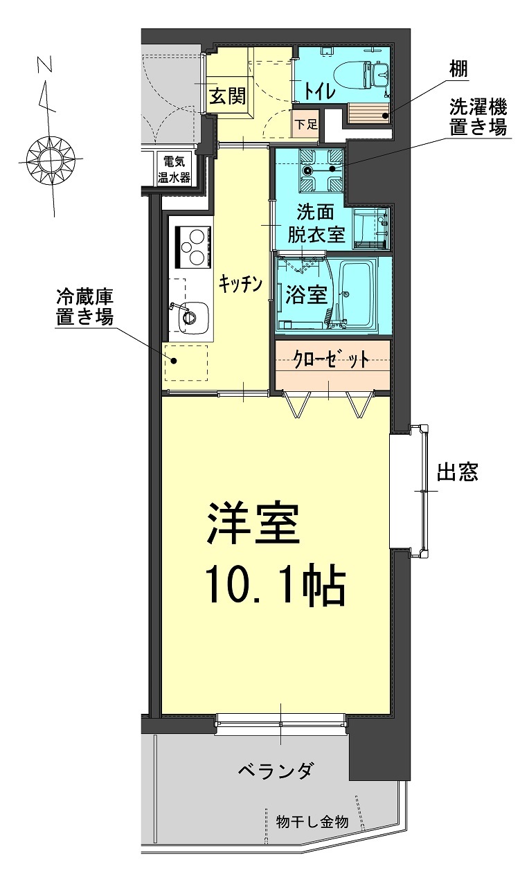 岡山市南区福富東のマンションの間取り