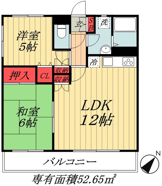 市川市下貝塚のマンションの間取り