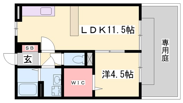 キャメロット飾磨Bの間取り