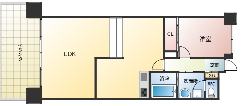 松原市天美我堂のマンションの間取り