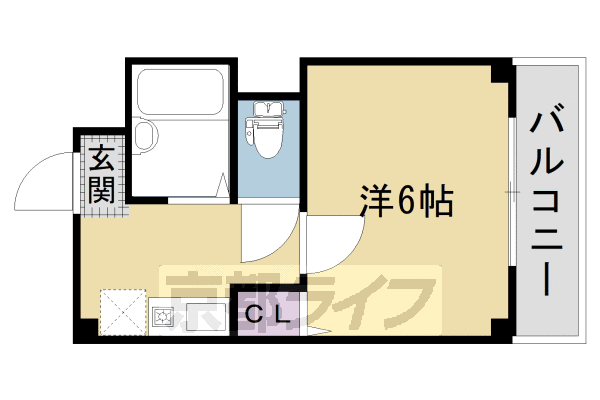 京都市右京区西院東貝川町のマンションの間取り