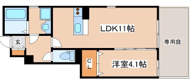 姫路市四郷町本郷のアパートの間取り