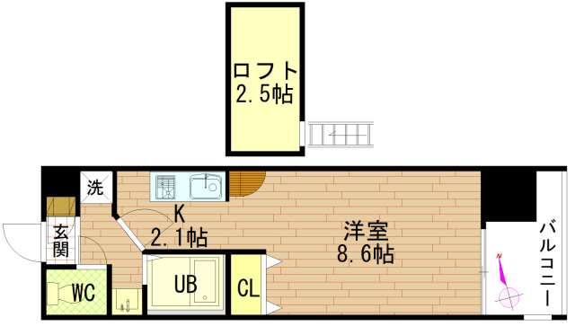 グラビスコート紙屋町の間取り