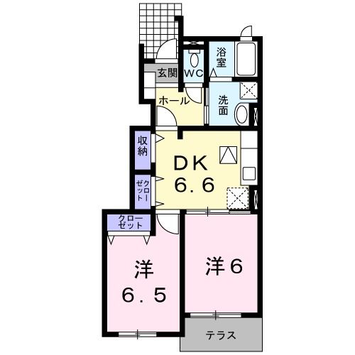 朝倉市杷木池田のアパートの間取り