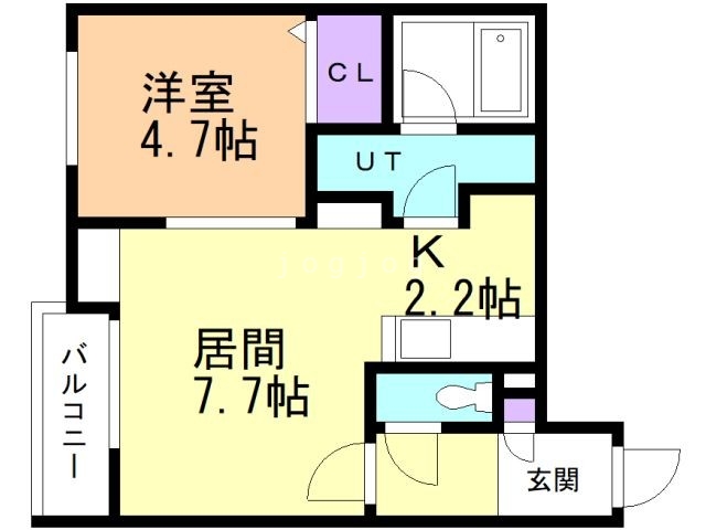 札幌市西区琴似二条のマンションの間取り