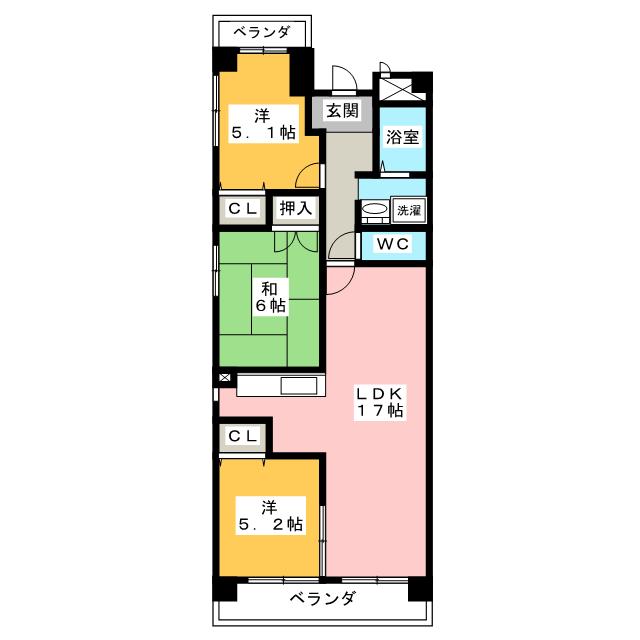 ユーハウス鶴舞IIの間取り