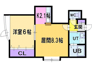 札幌市厚別区厚別西三条のアパートの間取り