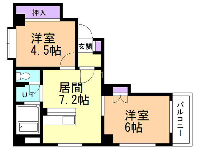 札幌市白石区平和通のマンションの間取り