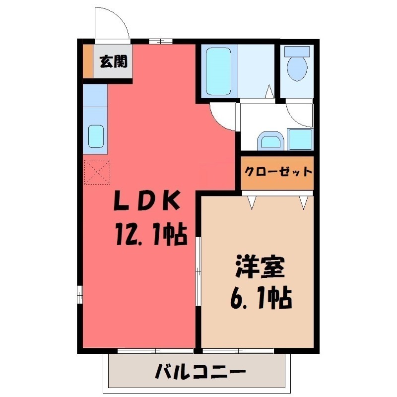 深谷市岡のアパートの間取り