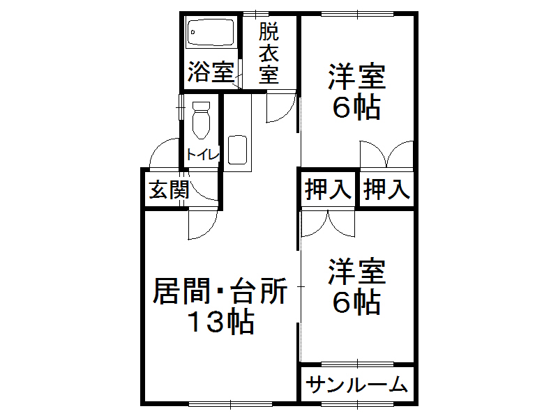 カームハイツＢの間取り