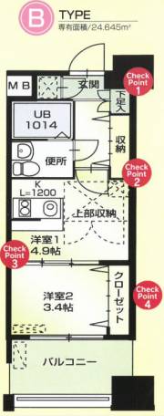 地下鉄箱崎線 呉服町駅 徒歩5分 20階建 築20年の間取り写真