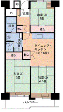 UR武庫川 4号棟の間取り写真
