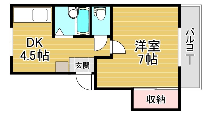 地下鉄千日前線 新深江駅 徒歩5分 3階建 築33年の間取り写真