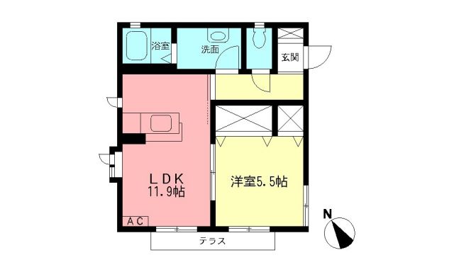 ＪＲ東海道本線 平塚駅 バス乗車時間：8分 最寄りバス停で下車 徒歩2分 2階建 築24年の間取り写真