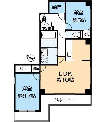 阪急今津線 宝塚南口駅 徒歩4分 4階建 築19年の間取り写真