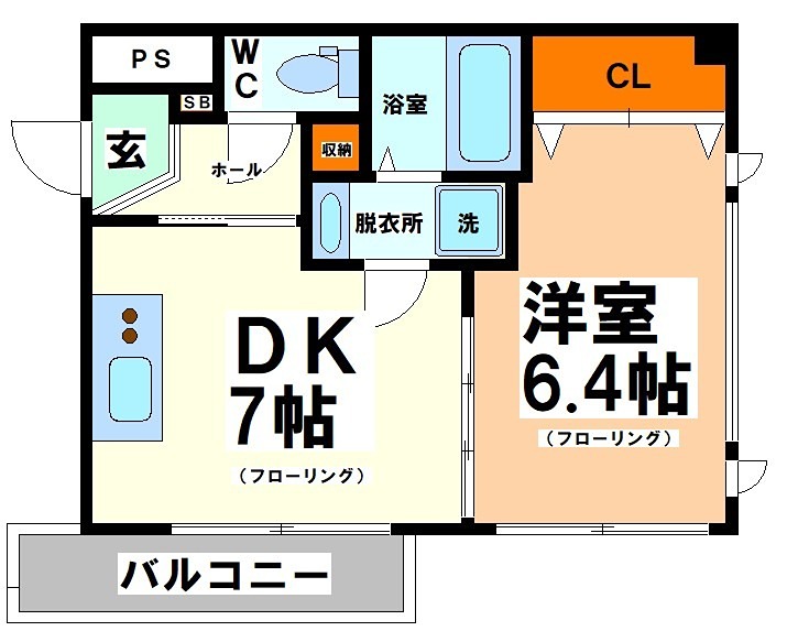 京王新線 初台駅 徒歩7分 3階建 築33年の間取り写真