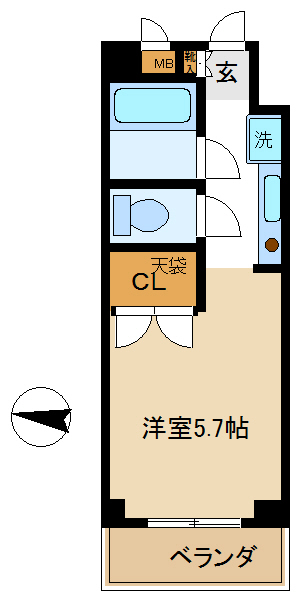 【墨田区立花のマンションの間取り】