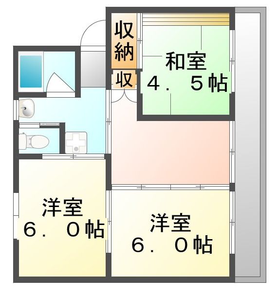 尾道市新高山のマンションの間取り