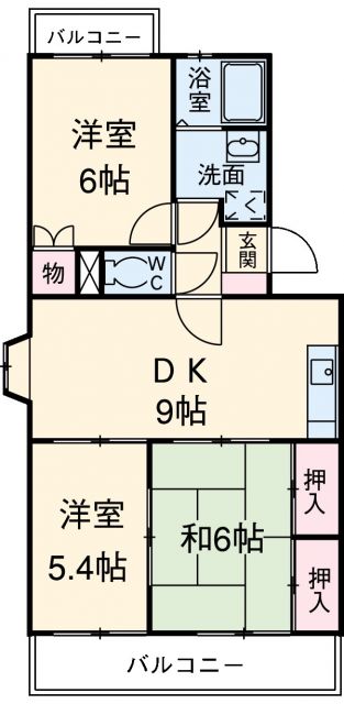 ヴェネッセ徳田　Ｂ棟の間取り