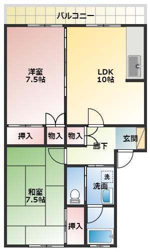 ハイパークＫ　Ｅ棟の間取り