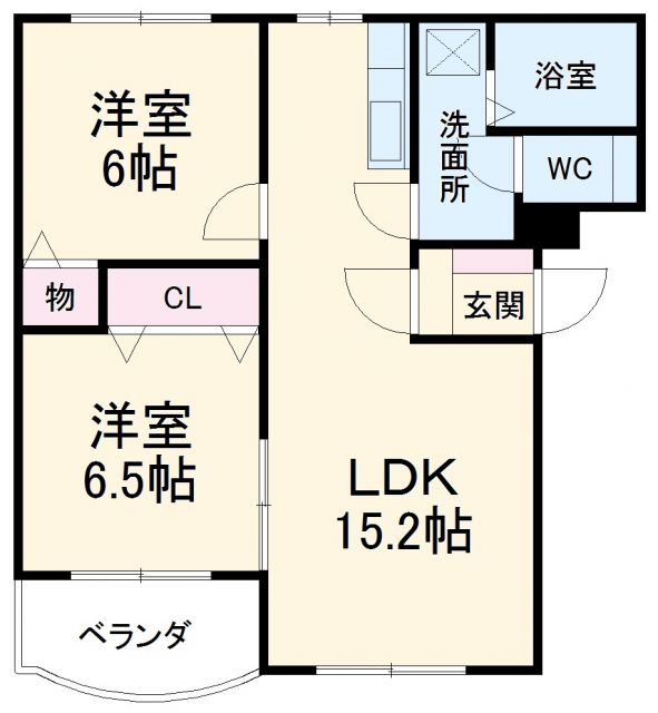 西尾市中畑町のマンションの間取り