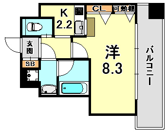 神戸市兵庫区水木通のマンションの間取り