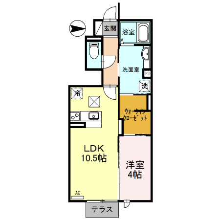 葛城市北花内のアパートの間取り