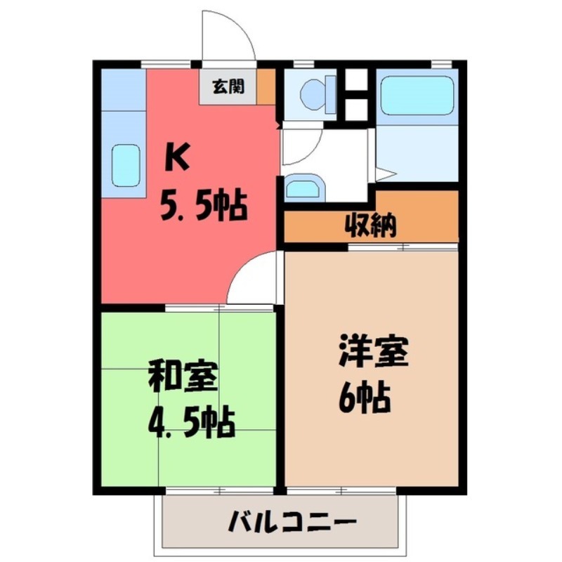 菊地ハイツ Ｂの間取り