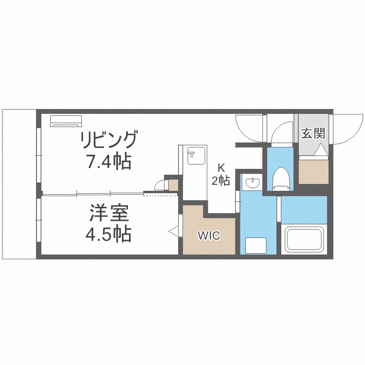 【札幌市北区北二十三条西のマンションの間取り】