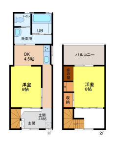 飾磨区恵美酒貸家の間取り