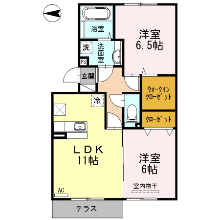 【五泉市赤海のアパートの間取り】