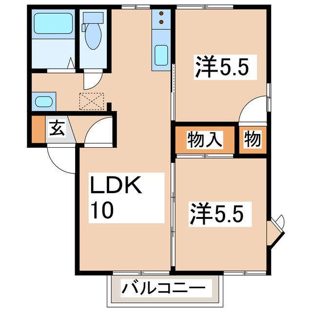 郡山市字名倉のアパートの間取り