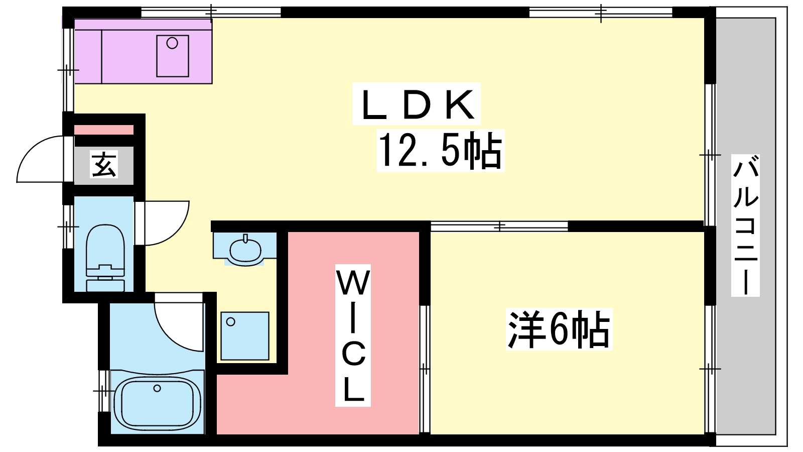 【姫路市香寺町中仁野のマンションの間取り】