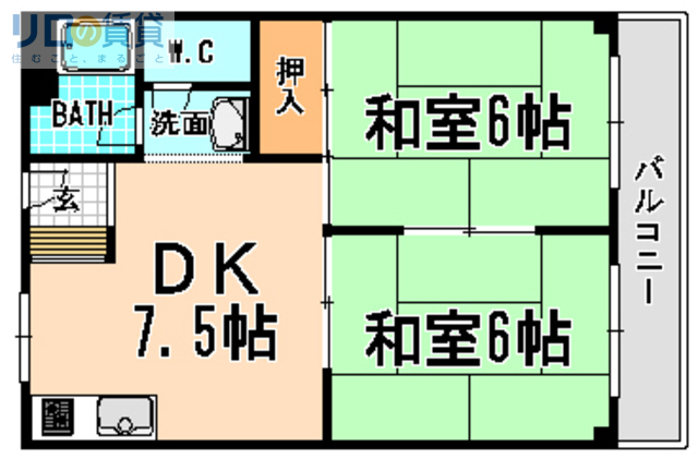 【宝塚市逆瀬川のマンションの間取り】