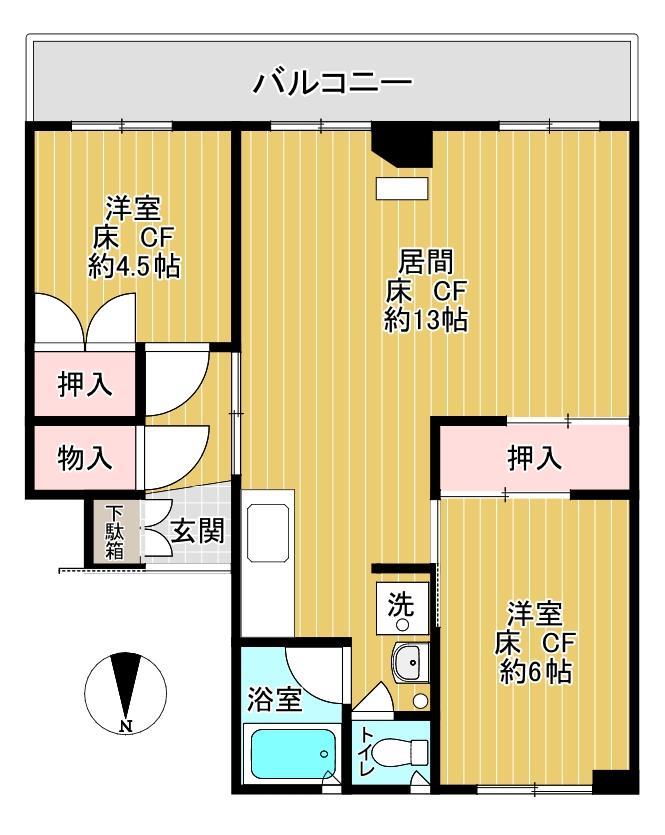 ビレッジハウス双葉１号棟の間取り