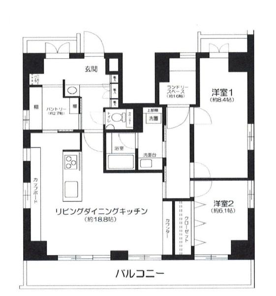 港区芝浦のマンションの間取り