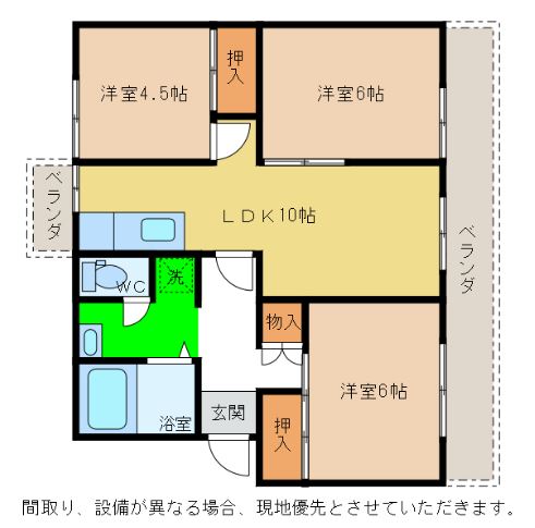 小松島市和田島町のマンションの間取り