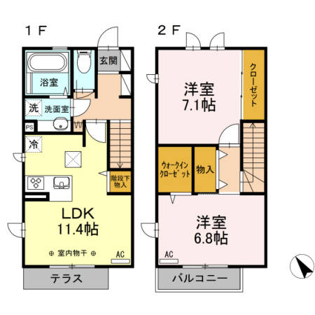 府中市西府町のアパートの間取り