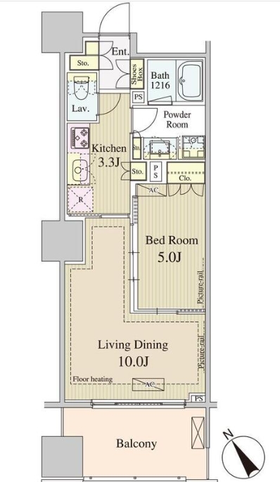 港区南青山のマンションの間取り