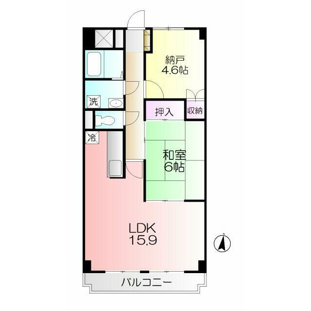 平塚市四之宮のマンションの間取り