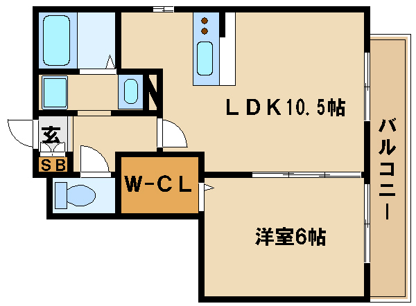 神戸市西区前開南町のアパートの間取り