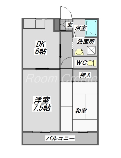 徳島市庄町のアパートの間取り