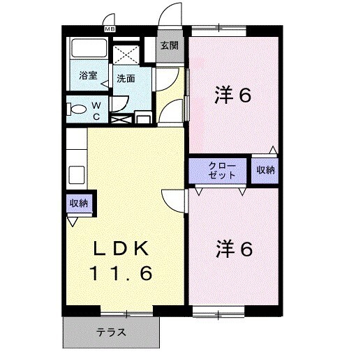 ハイツシャルマンリコＡの間取り