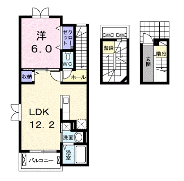 安城市桜井町のアパートの間取り