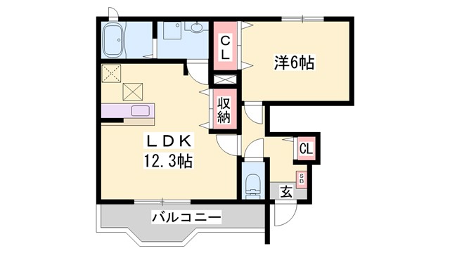 ラフレシールやしろBの間取り