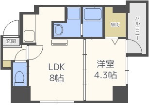 札幌市北区北十七条西のマンションの間取り